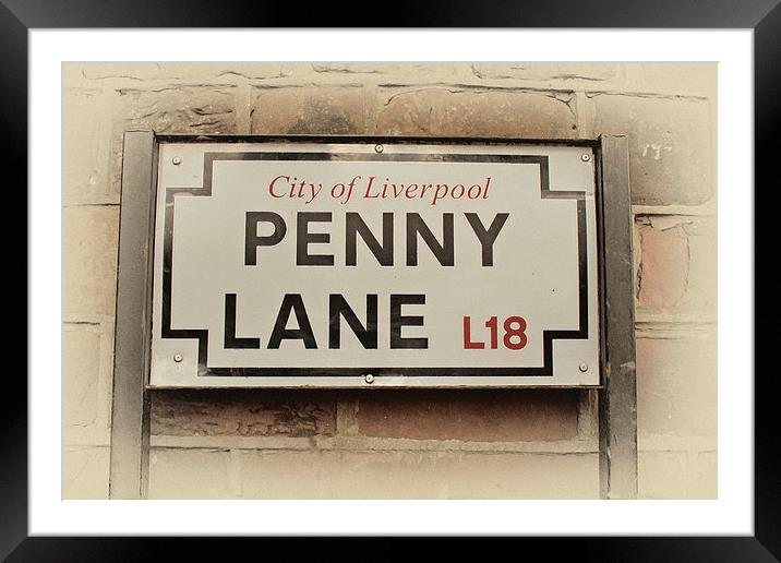  Penny Lane street sign in Liverpool UK Framed Mounted Print by ken biggs