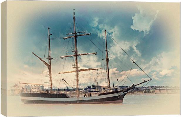 A tall ship on the river mersey Canvas Print by ken biggs
