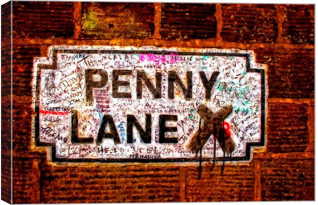 Penny Lane street sign in Liverpool UK Canvas Print by ken biggs