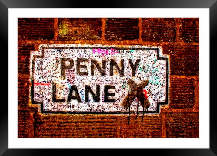 Penny Lane street sign in Liverpool UK Framed Mounted Print by ken biggs