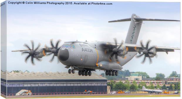  Airbus A400M Atlas Landing - Farnborough 2014 Canvas Print by Colin Williams Photography