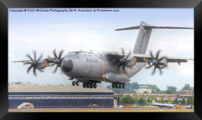  Airbus A400M Atlas Landing - Farnborough 2014 Framed Print by Colin Williams Photography