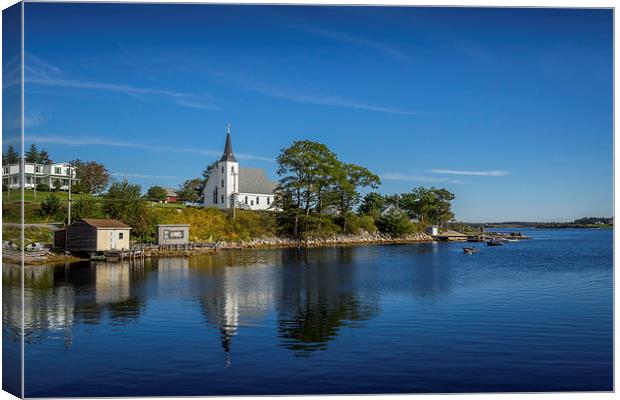 Indian Point Church, Mahone Bay, Nova Scotia, Cana Canvas Print by Mark Llewellyn