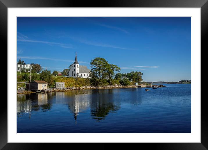 Indian Point Church, Mahone Bay, Nova Scotia, Cana Framed Mounted Print by Mark Llewellyn