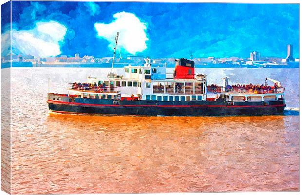 Mersey Ferry in Liverpool UK Canvas Print by ken biggs
