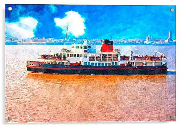 Mersey Ferry in Liverpool UK Acrylic by ken biggs