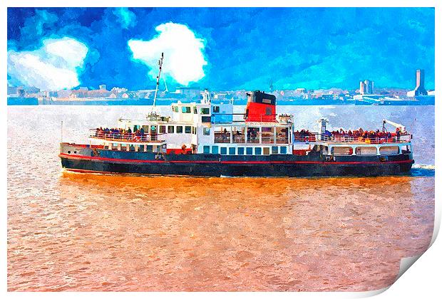 Mersey Ferry in Liverpool UK Print by ken biggs
