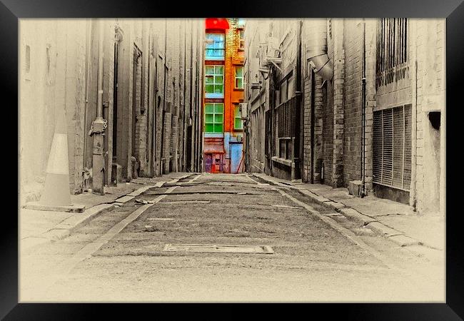 an inner city back alleyway Framed Print by ken biggs
