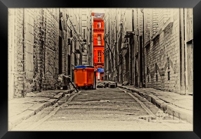 inner city back alleyway  Framed Print by ken biggs