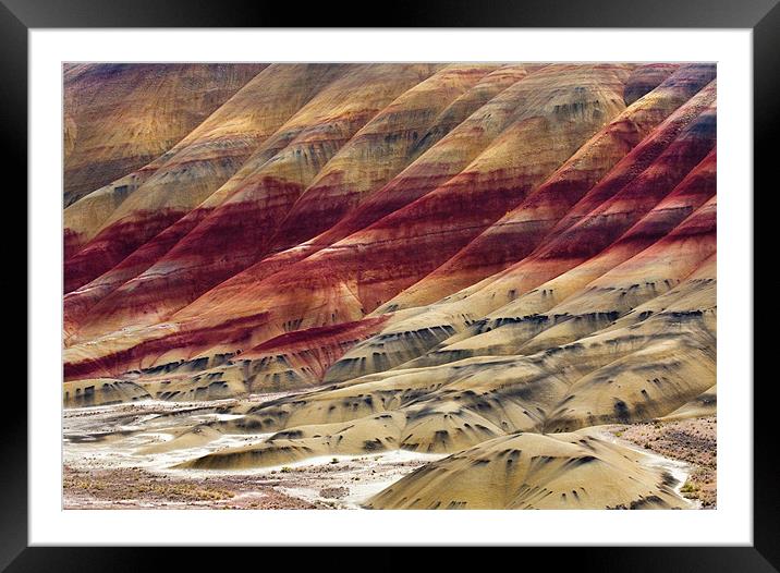 Painted Hills Contour Framed Mounted Print by Mike Dawson