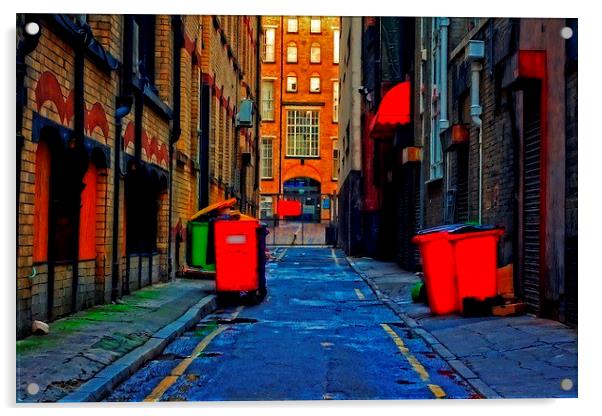 back streets of inner city Liverpool Acrylic by ken biggs