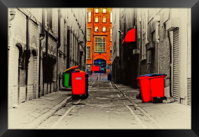 inner city back alleyway Framed Print by ken biggs