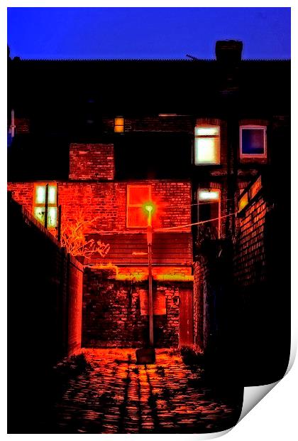 cobbled back streets of Liverpool UK Print by ken biggs
