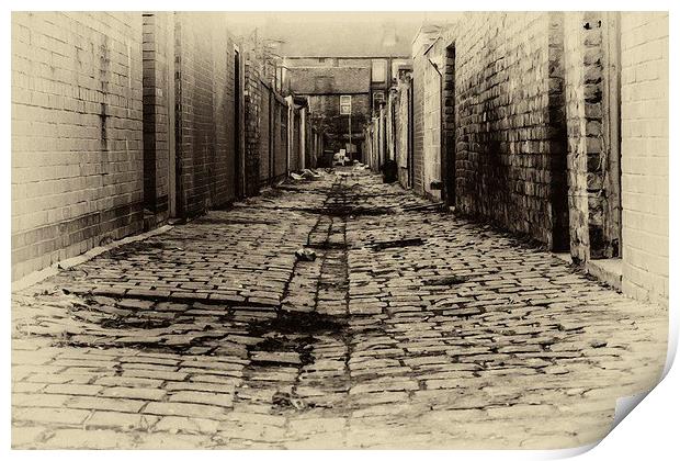 inner city back alleyway Print by ken biggs