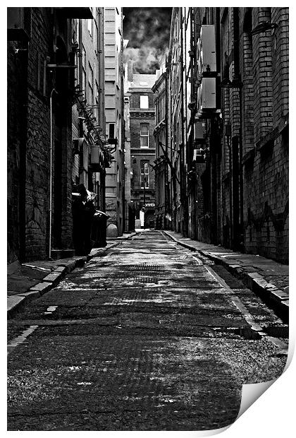 cobbled back streets of inner city Liverpool Print by ken biggs