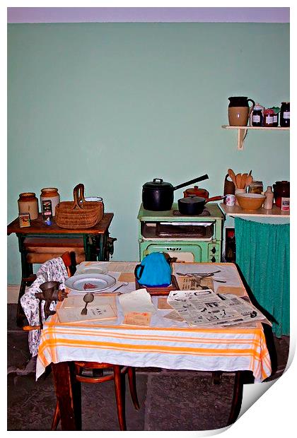 1940s kitchen Print by ken biggs