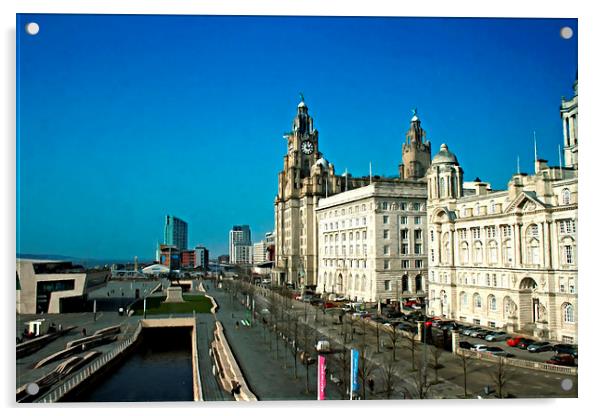 Liverpool waterfront buildings Acrylic by ken biggs