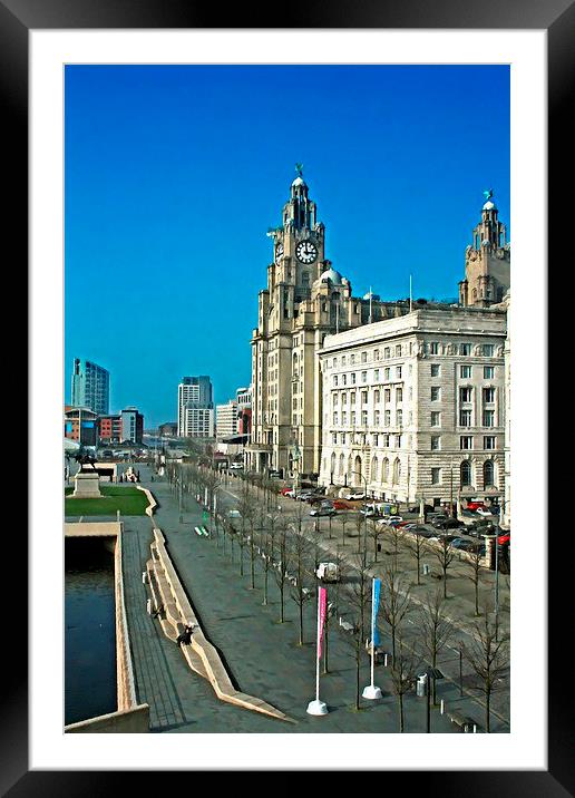  Liverpool waterfront buildings Framed Mounted Print by ken biggs