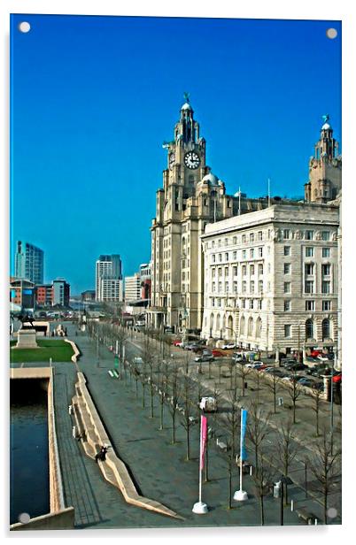  Liverpool waterfront buildings Acrylic by ken biggs