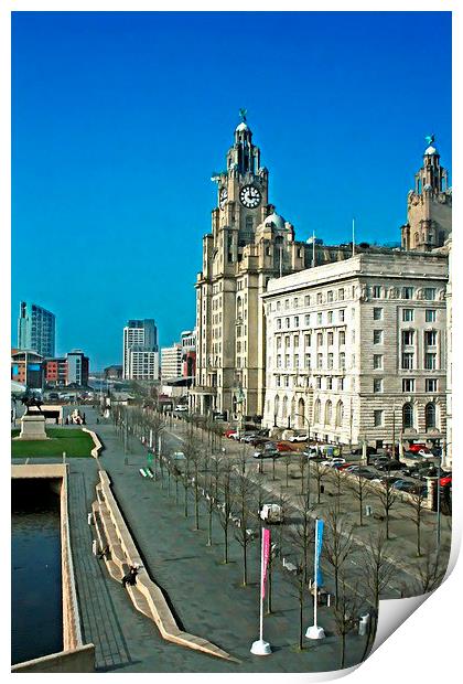  Liverpool waterfront buildings Print by ken biggs