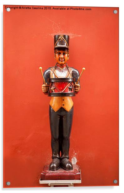 Carved drummer figure decoration Acrylic by Arletta Cwalina