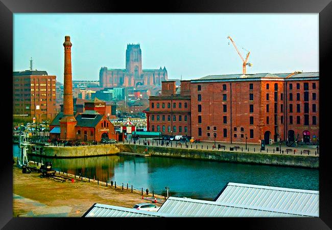 The Albert Dock complex in Liverpool UK Framed Print by ken biggs
