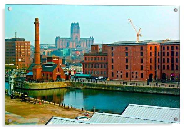 The Albert Dock complex in Liverpool UK Acrylic by ken biggs