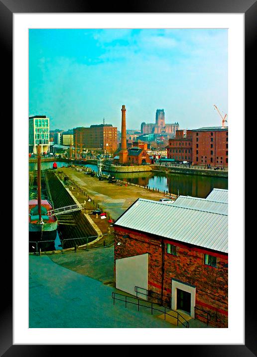 The Albert Dock complex in Liverpool UK Framed Mounted Print by ken biggs