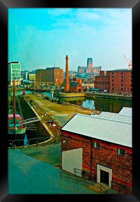 The Albert Dock complex in Liverpool UK Framed Print by ken biggs