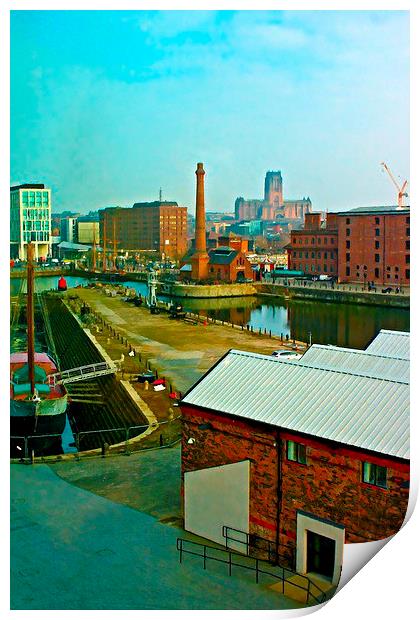 The Albert Dock complex in Liverpool UK Print by ken biggs
