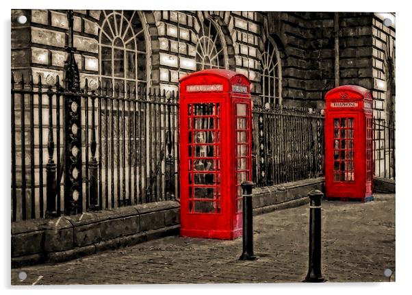 classic british red telephone booths Acrylic by ken biggs