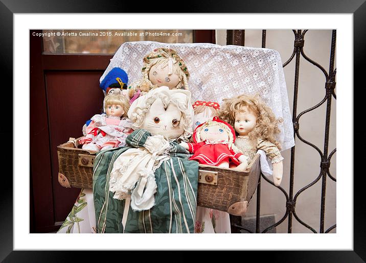Retro rag dolls toys collection Framed Mounted Print by Arletta Cwalina