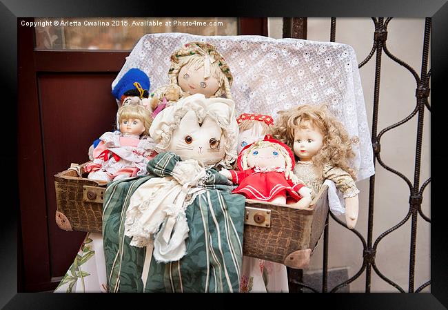 Retro rag dolls toys collection Framed Print by Arletta Cwalina