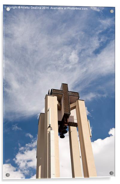 church top cross symbol Acrylic by Arletta Cwalina