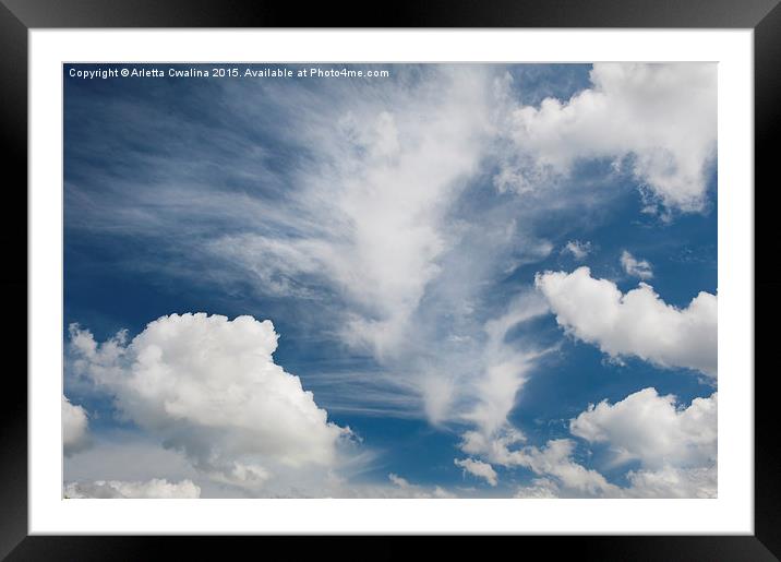 White various clouds formation Framed Mounted Print by Arletta Cwalina
