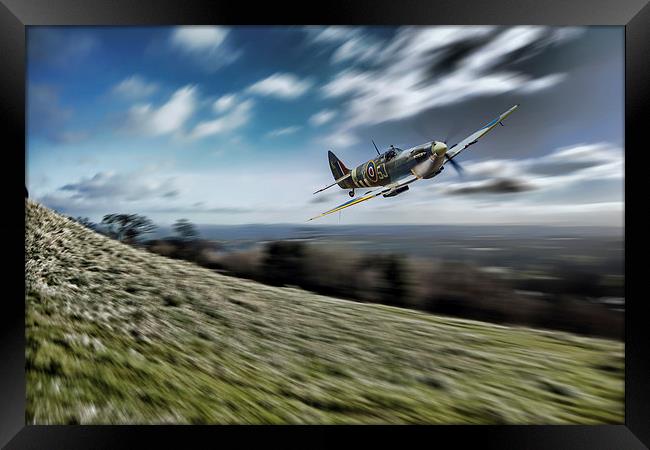 Supermarine Spitfire Fly Past Framed Print by J Biggadike
