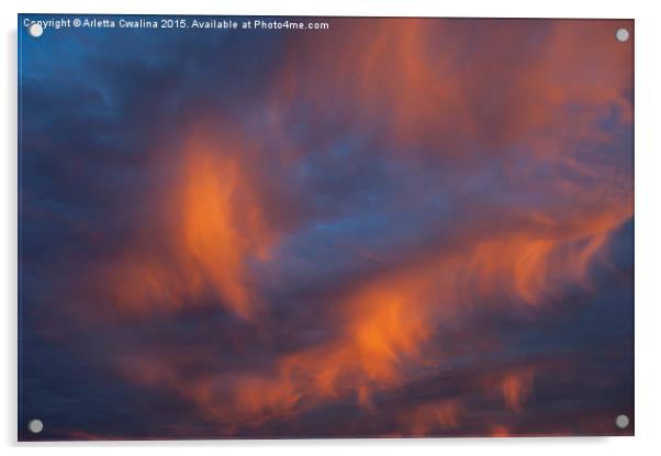 Awesome sunset orange light Acrylic by Arletta Cwalina