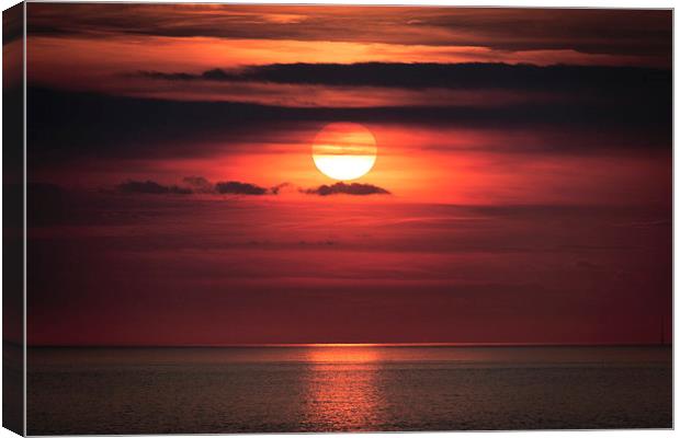 Bay Sunset Canvas Print by Purple OneTwoEight