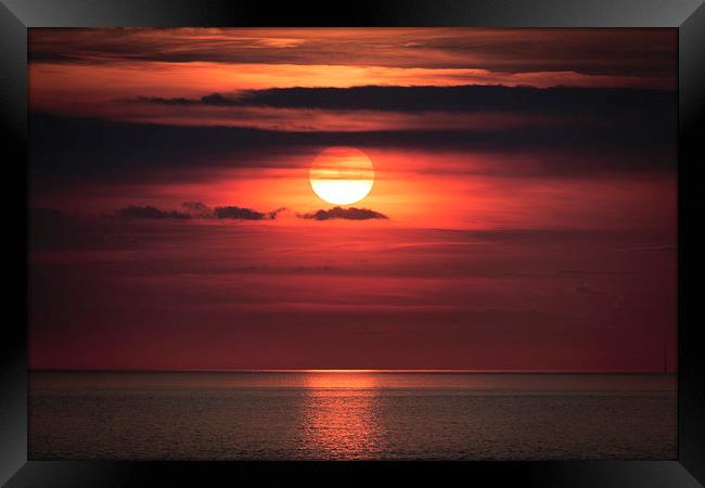 Bay Sunset Framed Print by Purple OneTwoEight