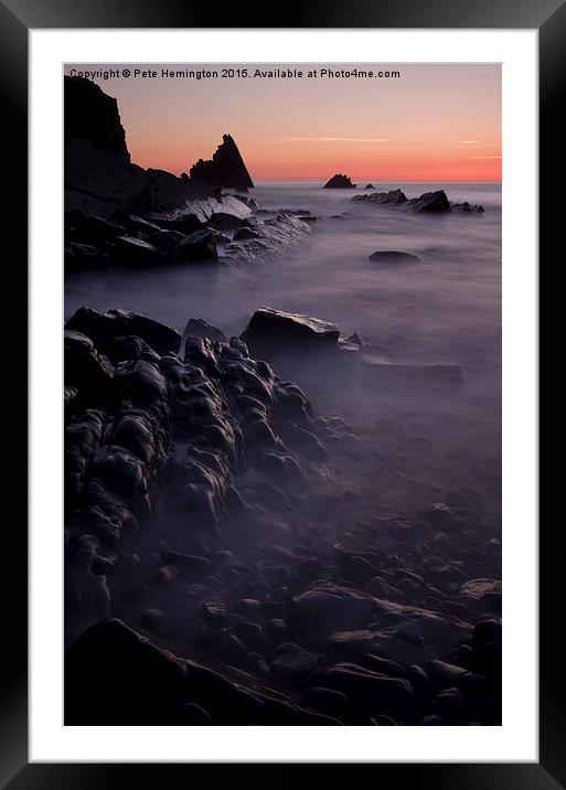  Sunset at Blegberry Beach Framed Mounted Print by Pete Hemington