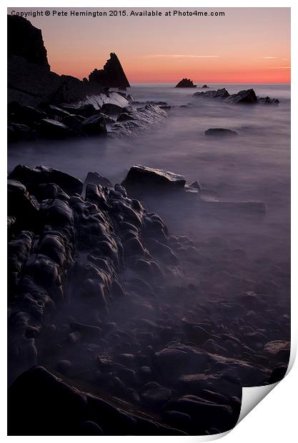  Sunset at Blegberry Beach Print by Pete Hemington