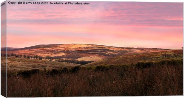  sunset over the moors Canvas Print by amy copp