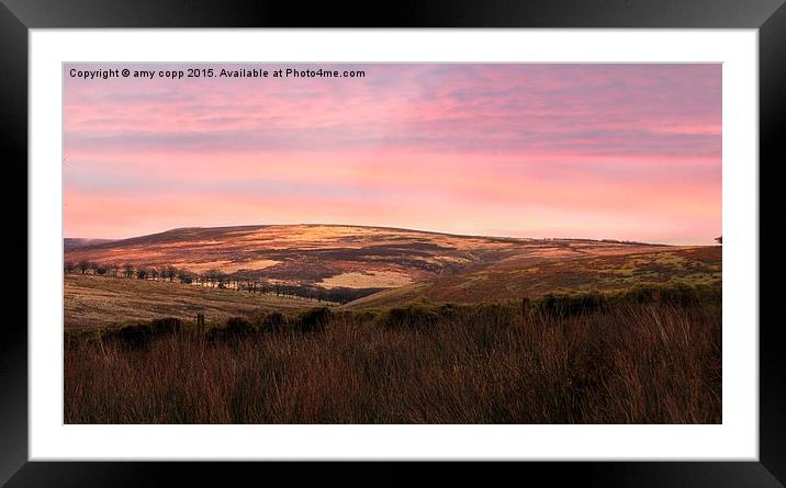  sunset over the moors Framed Mounted Print by amy copp