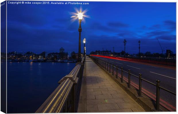  Battersea bridge from the south side Canvas Print by mike cooper