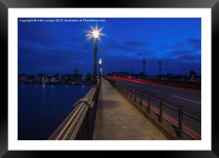  Battersea bridge from the south side Framed Mounted Print by mike cooper