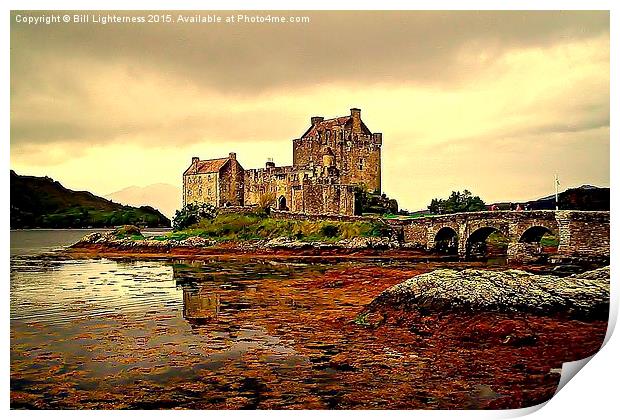  Painted Eilean Donan Castle Print by Bill Lighterness