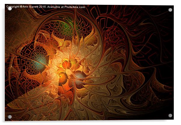 Fractal Flames Acrylic by Ann Garrett