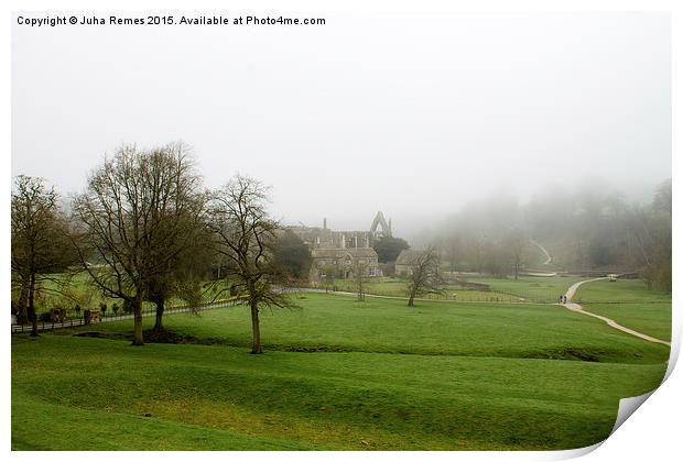 Misty Scenery in Wharfedale Print by Juha Remes