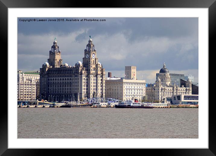  Liverpool waterfront and pier head Framed Mounted Print by Lawson Jones