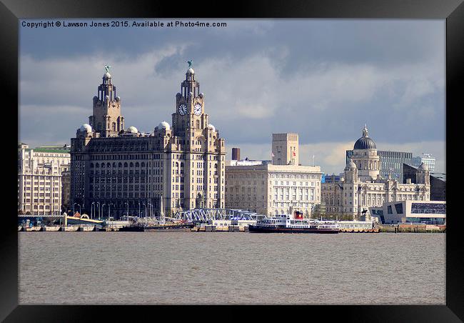  Liverpool waterfront and pier head Framed Print by Lawson Jones